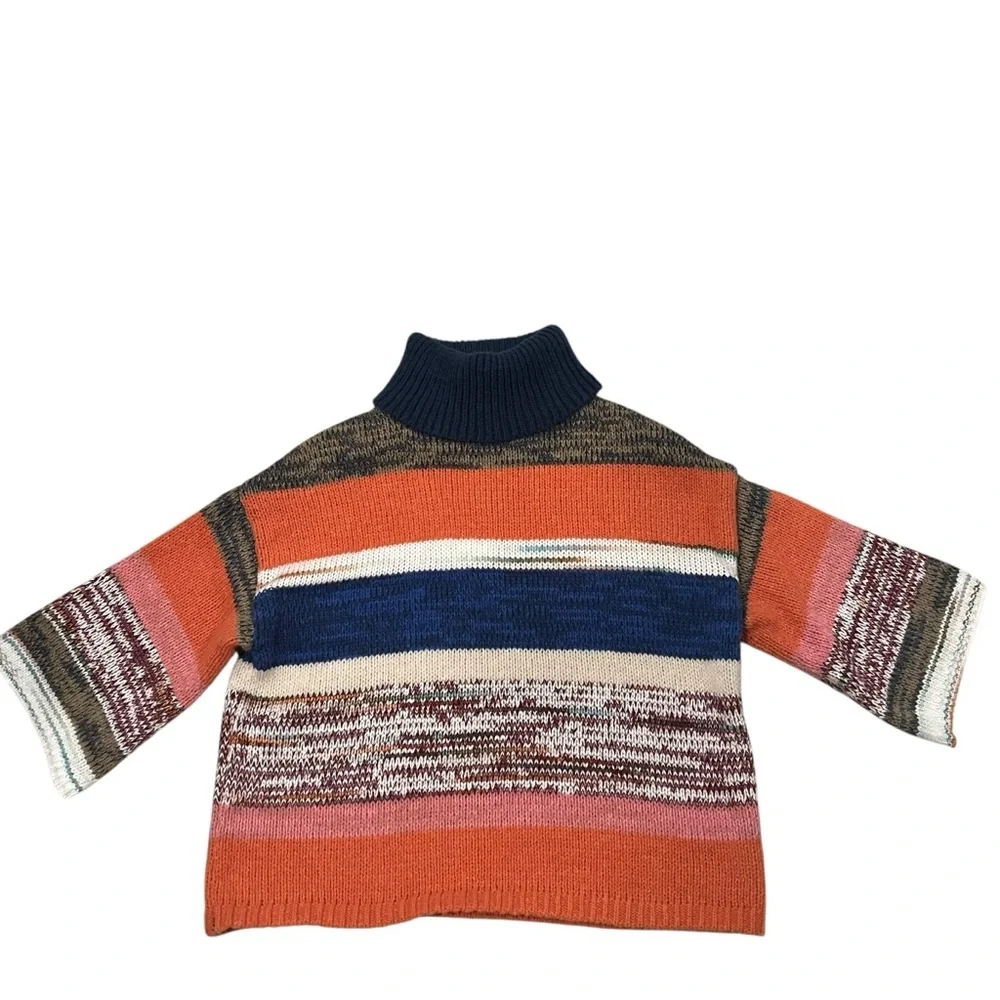 NWT, Knox Rose Cozy Colorful Striped Knit Turtleneck Sweater, Sz XS - Picture 11 of 16